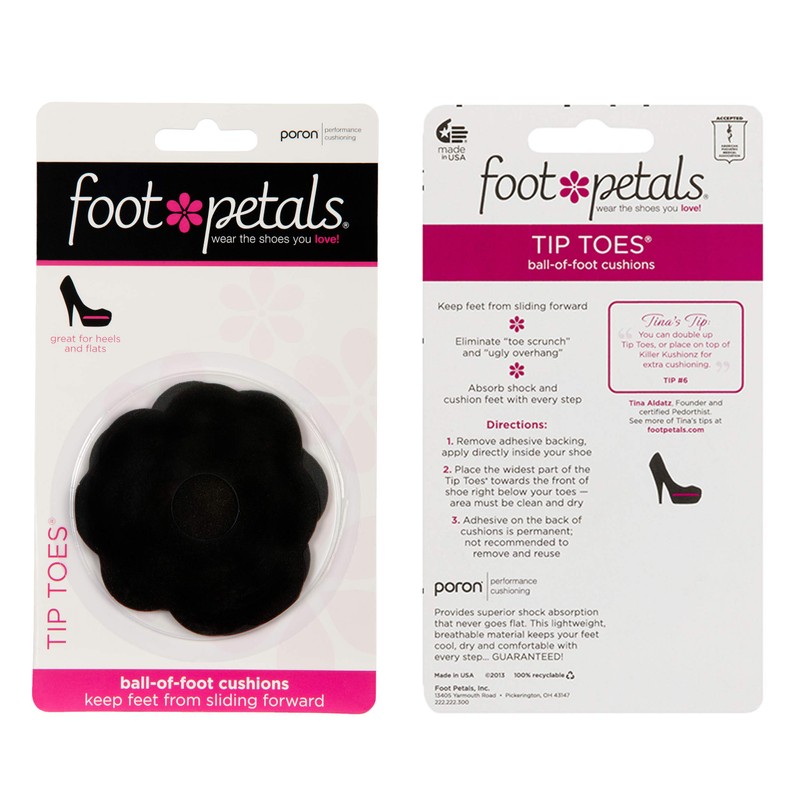 Foot Petals womens Scalloped Ball of Foot Cushion, Black Iris,