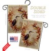 Birds Wreath Burlap Garden Flag Set with Stand Animals Bird
