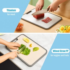 Cutting board titanium, non slip cutting board, cutting boards for meat, tabla para picar cocina, kitchen essentials, cutting boards dishwasher safe