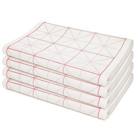 Eorbow 200 Sheets Chinese Calligraphy Paper, Thick Xuan Paper with Grids, Smooth Sumi Paper for Beginners & Students, Rice Paper for Brush Writing Japanese Calligraphy Kanji Practice (4"/ Grid)