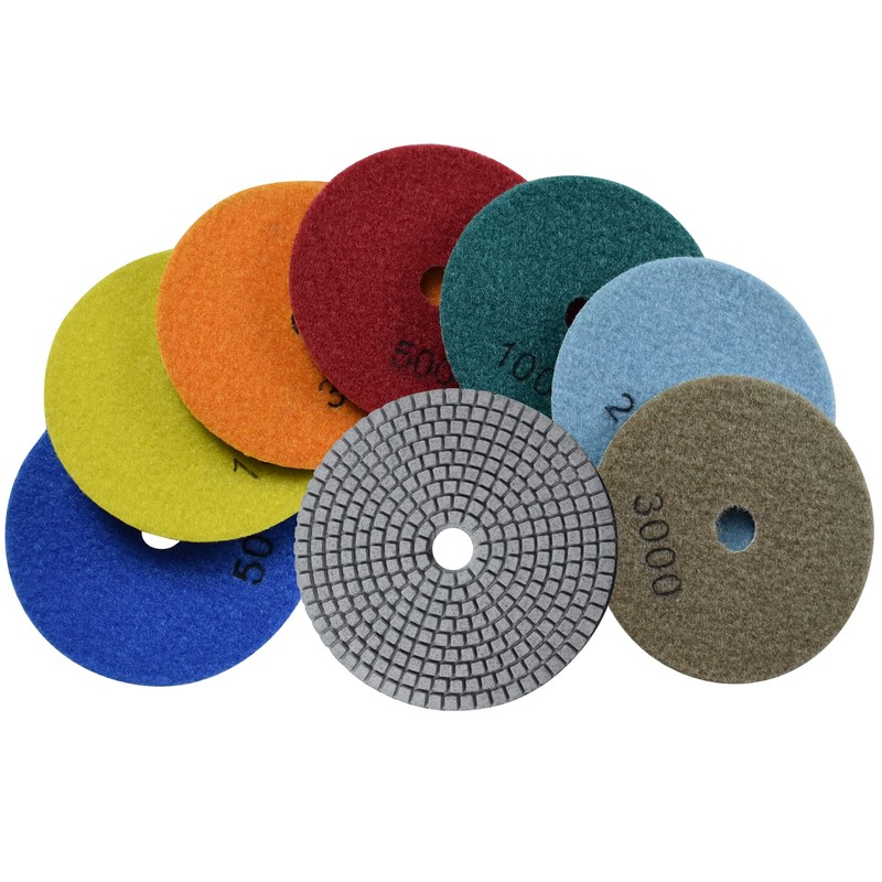 Konfor Diamond Polishing Pads Wet Buffing 5 Inch Disc for