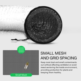 VIVOSUN 6 Inch Grow Tent Vent Cover 2 Pcs, Duct Filter Vent Cover with Elastic Band and Fixed Buckle for Plant Grow Tent Vent