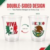 Mexican Independence Day Plastic Cups 50 Pack Disposable Viva Mexico