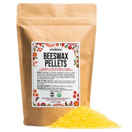 Better Shea Butter Better Shea Butter Organic Beeswax Pellets | Use it to make Candles, Food Wraps, Furniture Polish, Lip Balms | Food Grade, 100% Pure, Yellow Beeswax Pastilles | 1 LB (16 oz)
