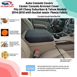 Auto Console Covers- Fits The Chevy Tahoe 2015-2020 Center Console Armrest Lid Cover Fleece Fabrics-Tan
