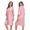 EA'S SECRET Women 100% cotton Zipper Robe 3/4 Sleeve Housecoat