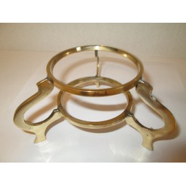 WLCelite G.I.I Solid Brass Double Ring Crystal Ball Stand, Gemstone Sphere Holder