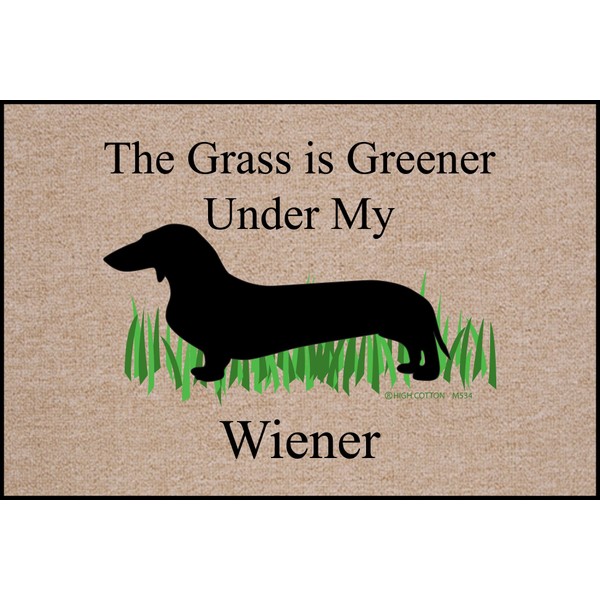 The Grass is Greener Under My Weiner Dachshund Doormat