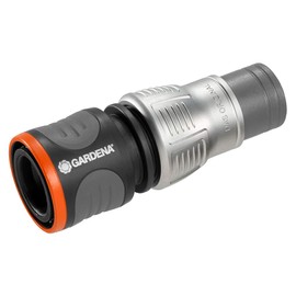 Gardena 18255-20 Conector rápido Conexión: Manguera 13 mm (1/2") y de 15 mm (5/8") Packaged Premium Hose Connector, 1/2-5/8-Inch, Silver/Black