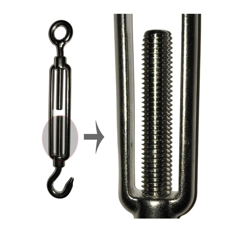 Turnbuckle M5 Form C Eyelet Hook 1 Piece Stainless Steel