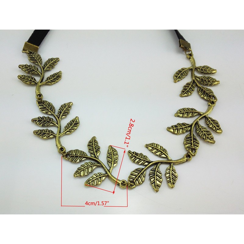 yueton?Pack of 2 Alloy Leaf Elastic Hair Band Headband Fashion