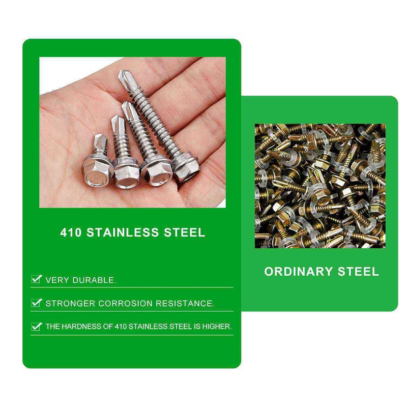 Litorange 101 PCS M5.5 Stainless Steel Self Drilling Hex Head