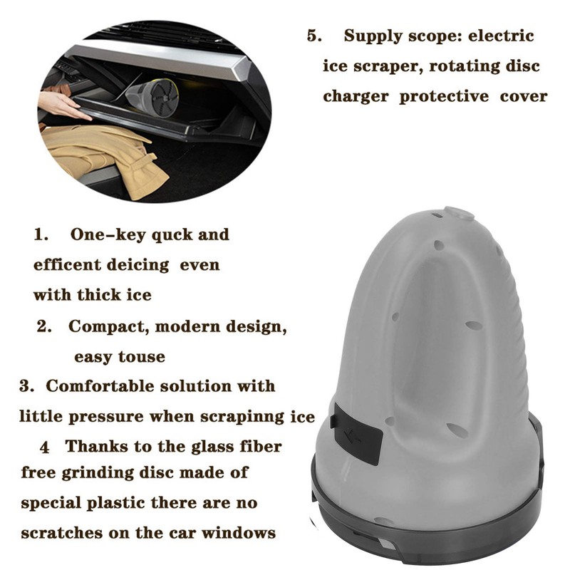 USB Charging Electric Snow Scraper Multifunction Ice Scraper Car Windshield