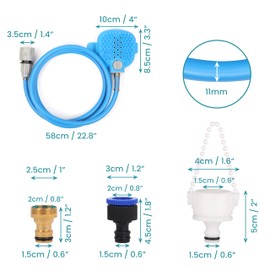 Belle Vous Dog Bath Hose Sprayer and Scrubber Attachment - Indoor/Outdoor Pet Bathing, Grooming and Washing - Pet Shower Brush with Garden Nozzle