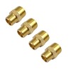 4Pcs 3/8" NPT x 1/2" NPT Male Pipe Hex Nipple,Brass