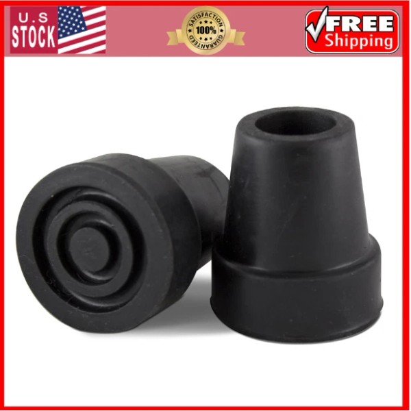 Essential Medical Supply Black Rubber Tips for 3/4" Cane –