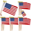 50 PCS Small American Flags on Stick, 4 x 6