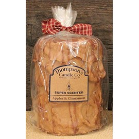 Thompson's Candle Co. Super Scented LG (44 oz) Pillar 200 Hrs Apples & Cinnamon