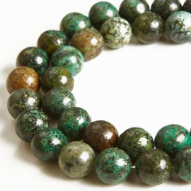 60 abalorio redondas de turquesa africana natural de 6 mm, abalorio sueltas para hacer joyas