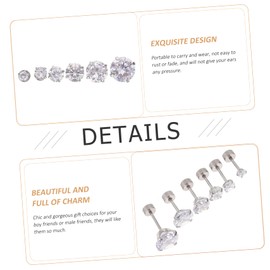 SAFIGLE 24 Pcs Earrings Cartilage Earring Argollas Para Hombre Oreja Navel Machines Ear Ear Ear Studs for Men Earring for Man Earring Studs for Men Stainless Steel Silver