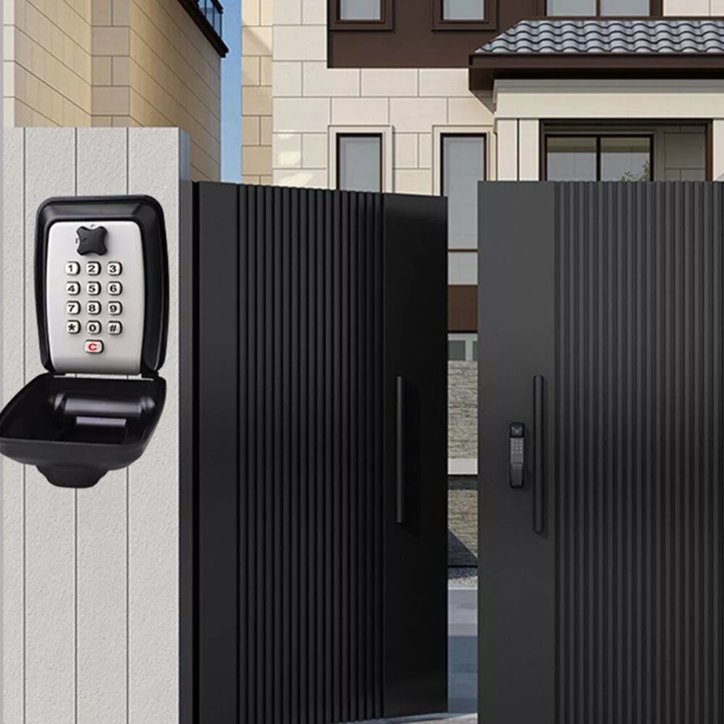 Unbranded Portable Key Lock Box with Push Button Wall Mounted