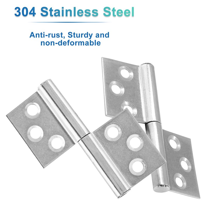 Bonsicoky 4Pcs 3 Inch Lift Off Hinges, 304 Stainless Steel