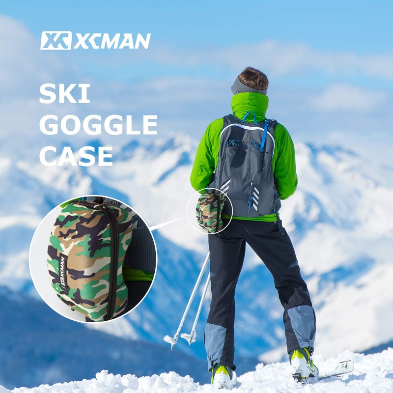 XCMAN Ski Goggle Case, Rigid EVA Hard Snow Goggle Case