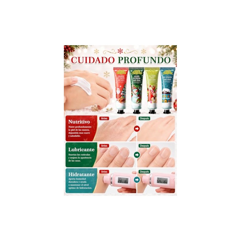 Crema de Manos Hidratante， Crema de manos navideña,Colección De Cremas