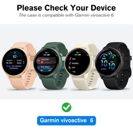 Fintie 3 Packs Screen Protector Case Compatible with Garmin Vivoactive 6, Soft TPU Plated Bumper Full Cover Protective Cases Scratch-Proof, Black/Clear/Rose Gold