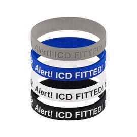 4 Pack - ICD Fitted Medical Alert Wristband Implantable Cardioverter Defibrillator Bracelet (Medium (18cm))