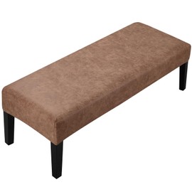 Fuloon Bench Cover for Dining Room, Stretch Bench Slipcovers Anti-Dust Removable Bench Chair Cushion Covers Bench Seat Protector Cover for Living Room Bedroom Kitchen (Light Khaki)