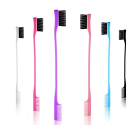 Hair Edge Brush - 6Pcs Double Sided Edges Brush - 2 in 1 Hair Edge Control Brush - Sleek Bun Brush Set