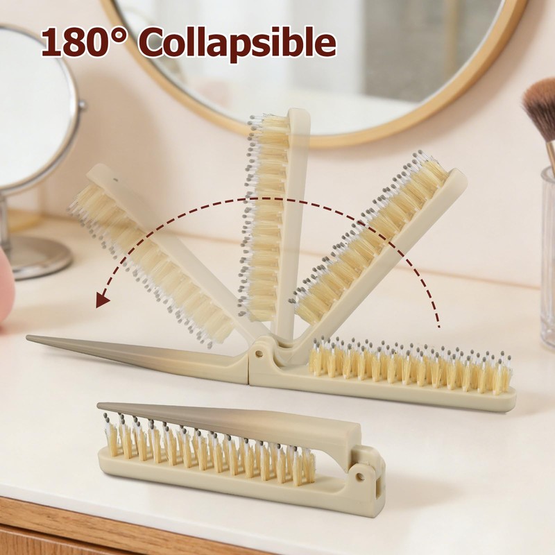 Teasing Brush for Fine Hair, Boar Bristle Styling Brush with