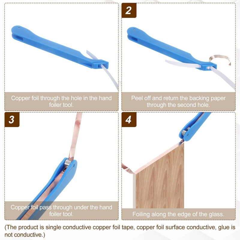 PATIKIL Copper Foil Hand Foiler, 2 Pcs Stained Glass Copper