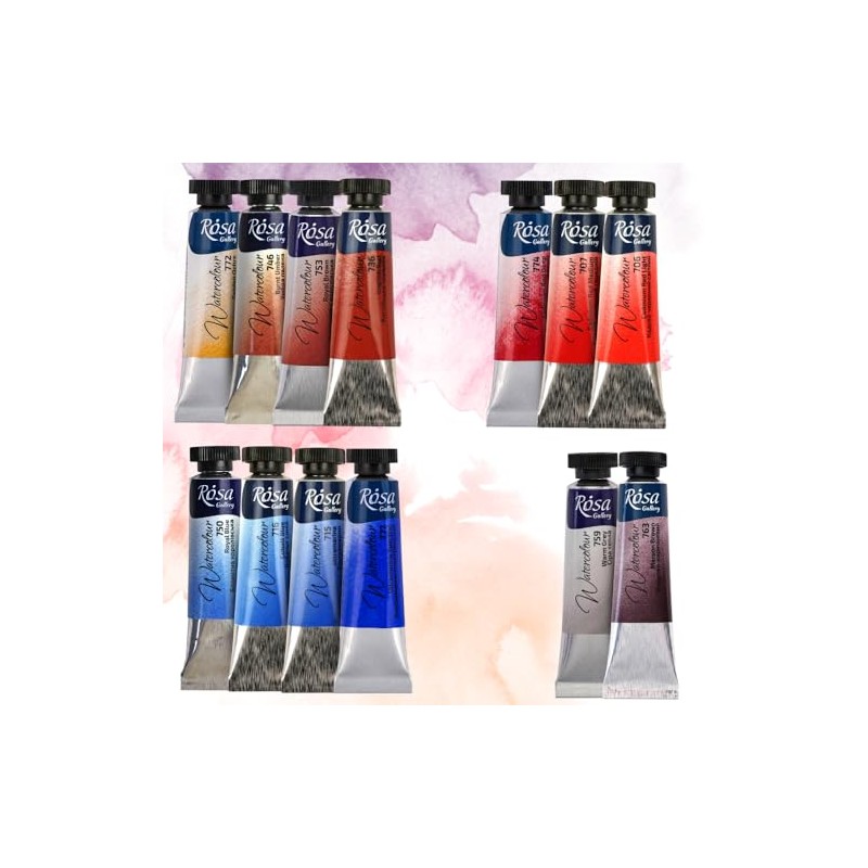 Rosa Gallery Granulation Professional Watercolour Paints 13 Tubes x 10