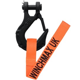 Winchmax Winch Hook. 3/8 Inch Grade 70 Drop Forged Tactical Clevis Hook. Minimum Breaking Force 28,8066lb / 12,740kg. Suitable for Winches up to 20,000lb / 9,071kg