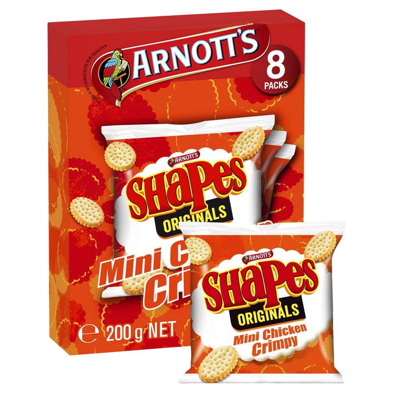 Arnott's Shapes Mini Chicken Crimpy Multipack 8 Pack