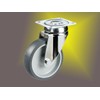 Stainless steel apparatus wheels, diameter 75 mm, plate attachment, rust-proof,