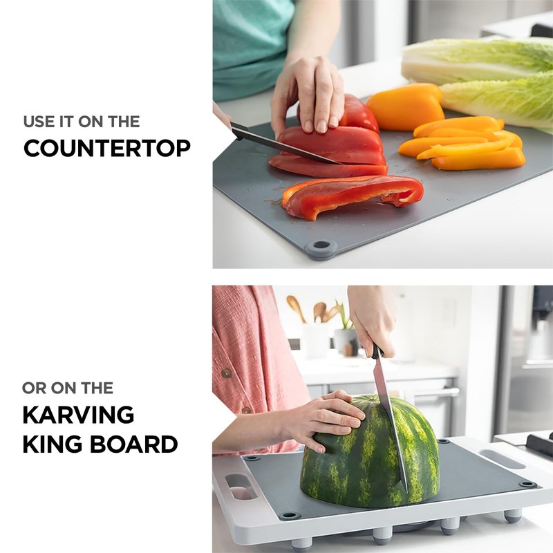 KARVING KING Bundle: BPA Free Large Plastic Meat Cutting Board
