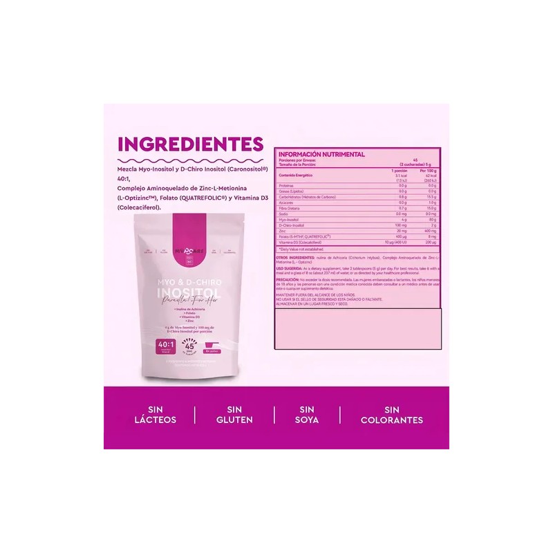 401 Myo Y D Chiro Inositol Inositol En Polvo 225g