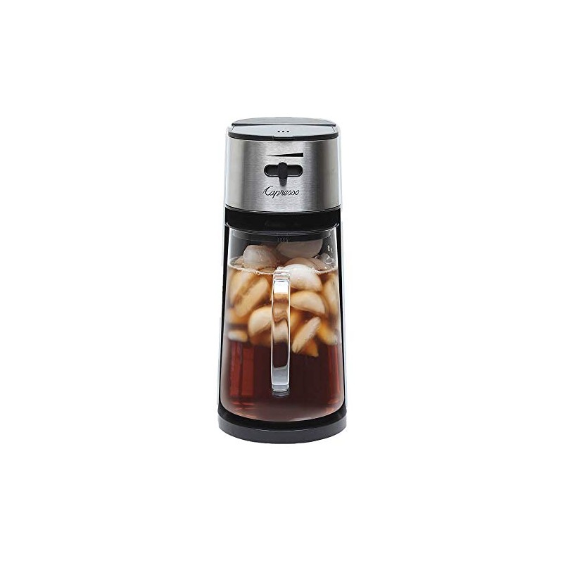 Capresso Stainless Steel Iced Tea Maker Glass Pitcher One Button