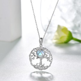 Peireara Tree of Life Sobriety Necklace for Women in AA, Sterling Silver, 18 inches