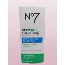 NO7 DERM SOLUTIONS OILY & BLEMISH PRONE SKIN AHA SMOOTHING TREATMENT 1 OZ