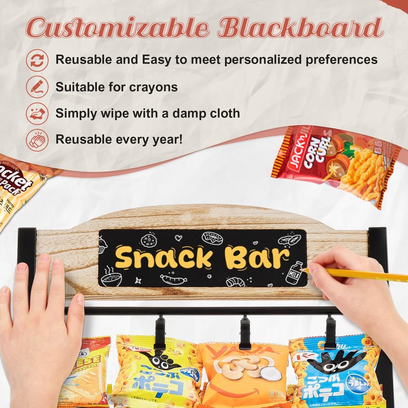 Pinzoveco Chip Rack Display Stand, 4 Tiers 24 Clips Snack