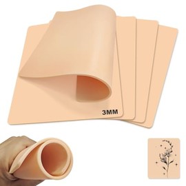 5 piezas de piel sintética de 3 mm para practicar tatuajes: piel sintética de silicona gruesa de 6 x 8 pulgadas para principiantes y artistas experime