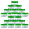 (Quantity: 20 Pieces) Beauticom 10G/10ML Round Clear Jars with GREEN