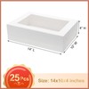 Mefleet 25pcs 14x10x4 Rectangle Cake Boxes with Window - Quarter