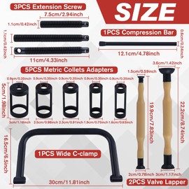 SPEEDWOX 12pcs Valve Spring Compressor Valve Spring Removal Tool with C Clamp 5pcs Collet Pusher Adapters 3pcs Extension Rods for Motorcycle, ATV, Car, Small Engine Vehicle Equipment