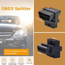 SETOCONT 12V OBD2 Splitter Universal J1962 OBDII Extension Cable Full 16 Pin One Male to Two Female OBD Connector Adapter for Auto Diagnostic Accessories (Type-A)