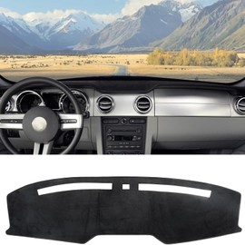 DWKJMYCP Flannel Dash Cover Dashboard Cover Pad Mat Custom Fit for Ford Mustang 2005 2006 2007 2008 2009 Car Dashmat Accessories Black